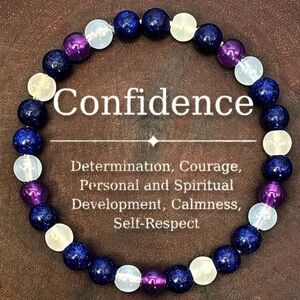 ⚪️🔵🟣 “CONFIDENCE” Elegant Blue White and Purple Stone Bracelet❗️🟣🔵⚪️